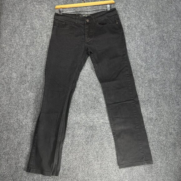 Tom Tailor Jeans Mens 34 Black Cotton Slim Stretch Pockets Button Fly - Picture 1 of 9